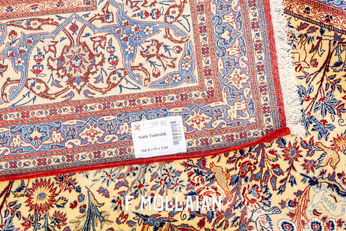 All-over Persian Nain Tudeshk Hand-knotted Semi-Antique Rug n°:360465